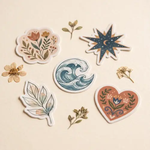 collection of flower syled die cut vinyl stickers