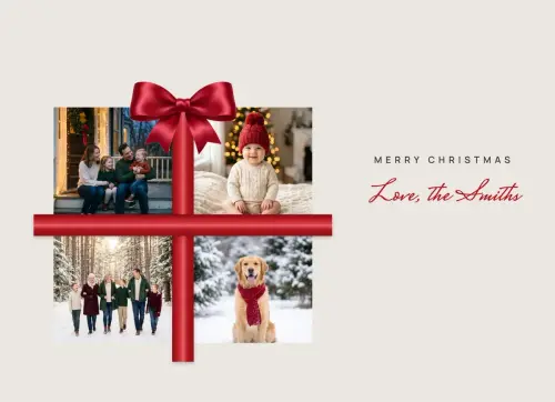 Christmas Gift Bow holiday card
