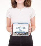 Woman holding The Gather Box for Prints from Harold's Photo