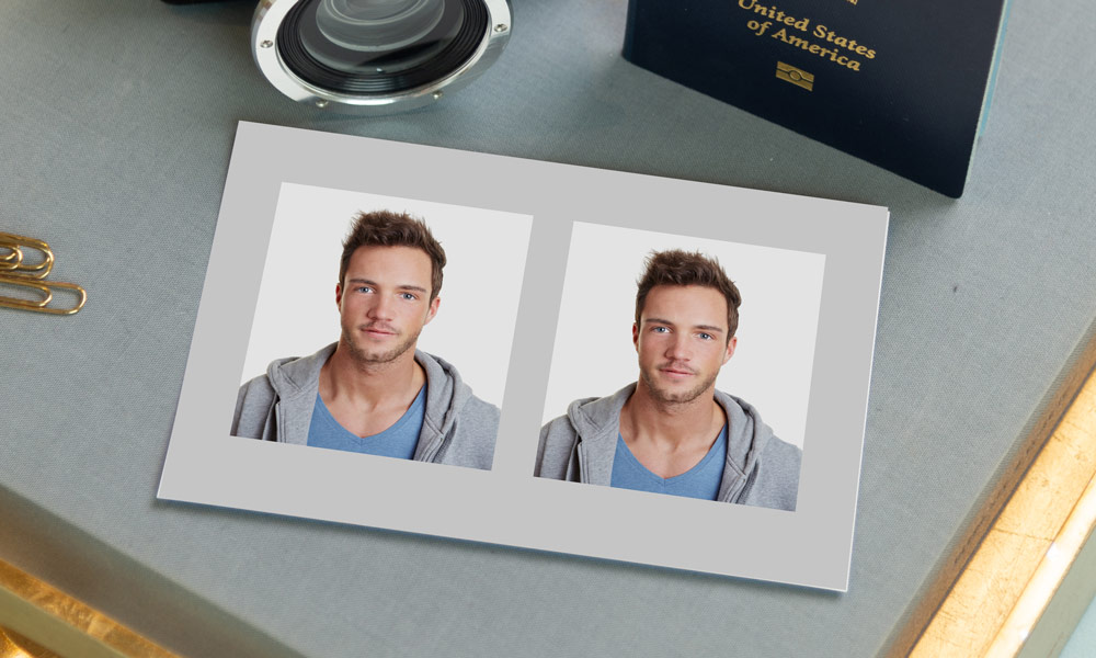 Person holding passport to get passport photos