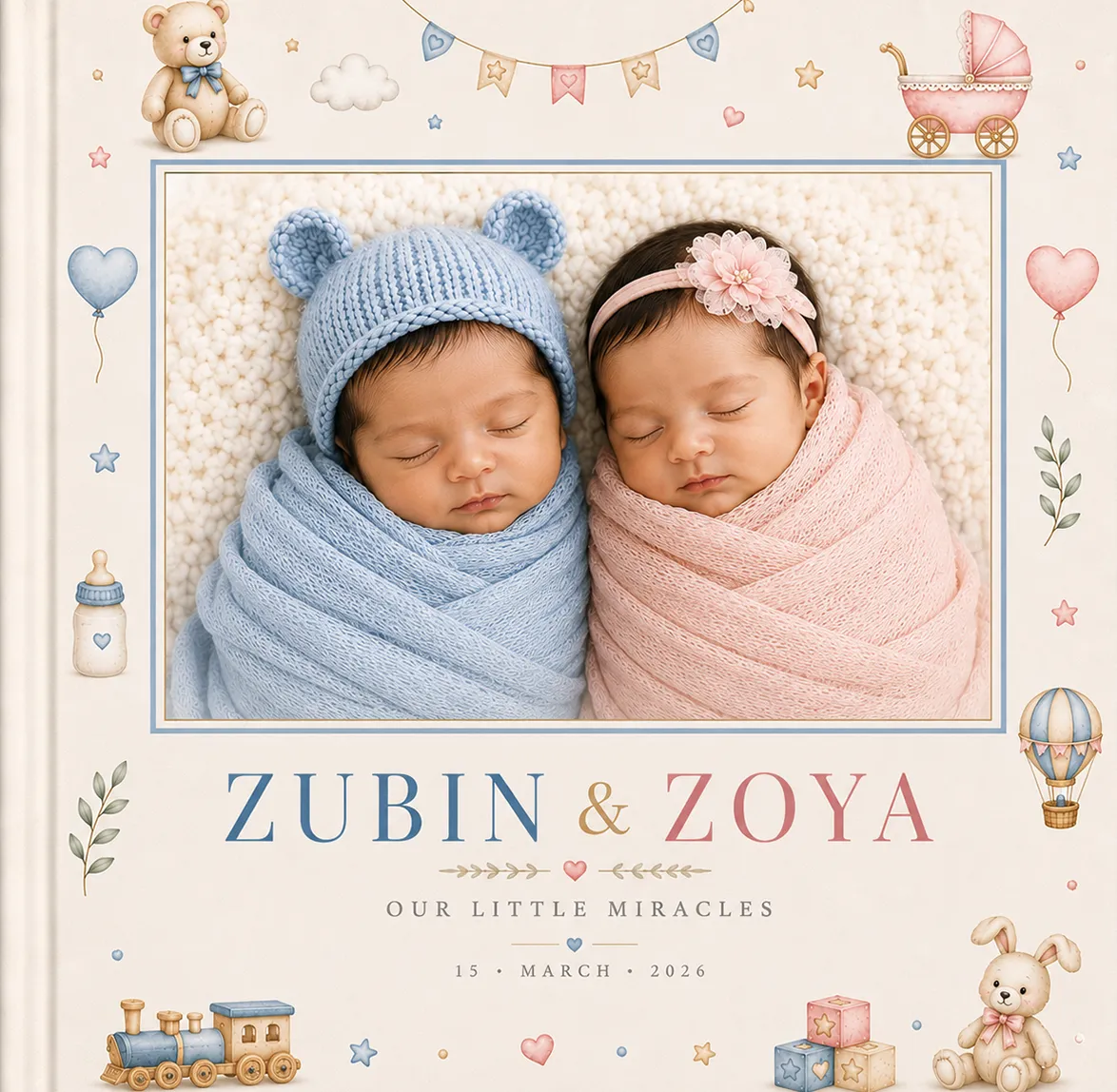 Nostalo Baby Twins (B&G) Photo Book