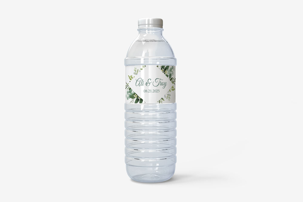 Personalized water bottle label wrap with your photos and text