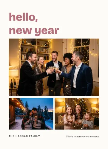 Hello New Year holiday card