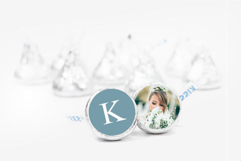 Personalized Hershey Kiss candy stickers with your photo and initial