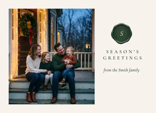 Season’s Greetings Monogram holiday card