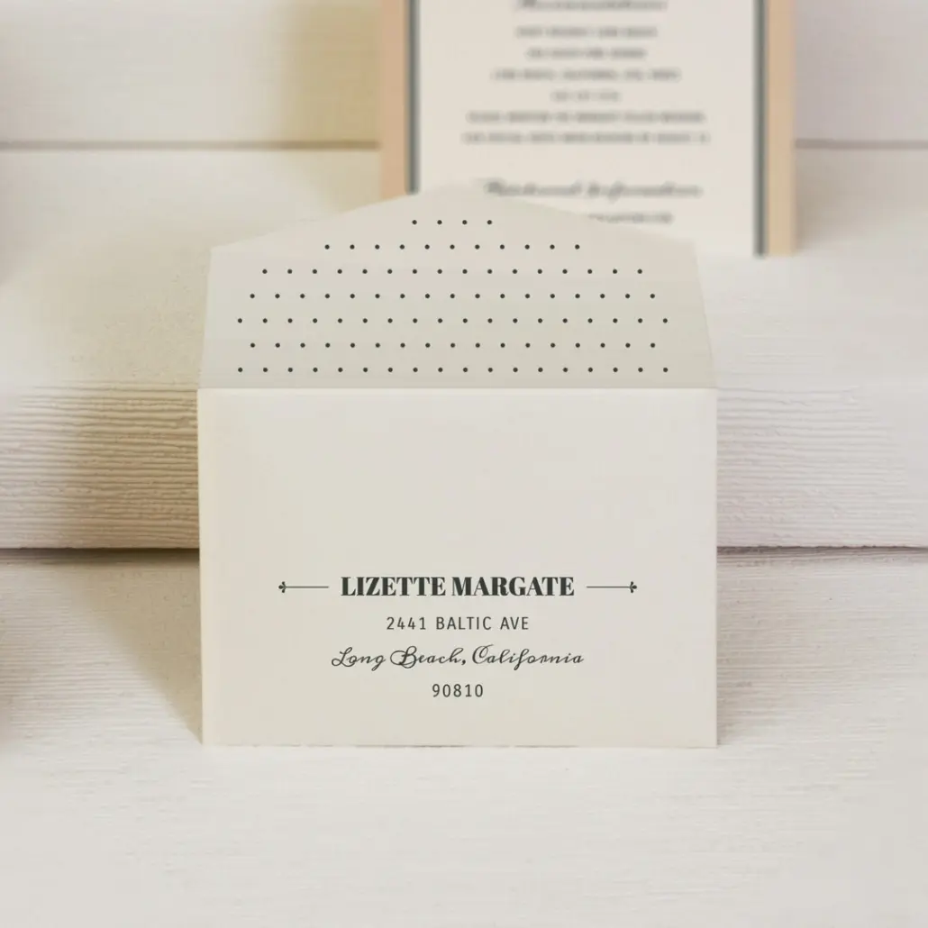 Folded wedding place cards