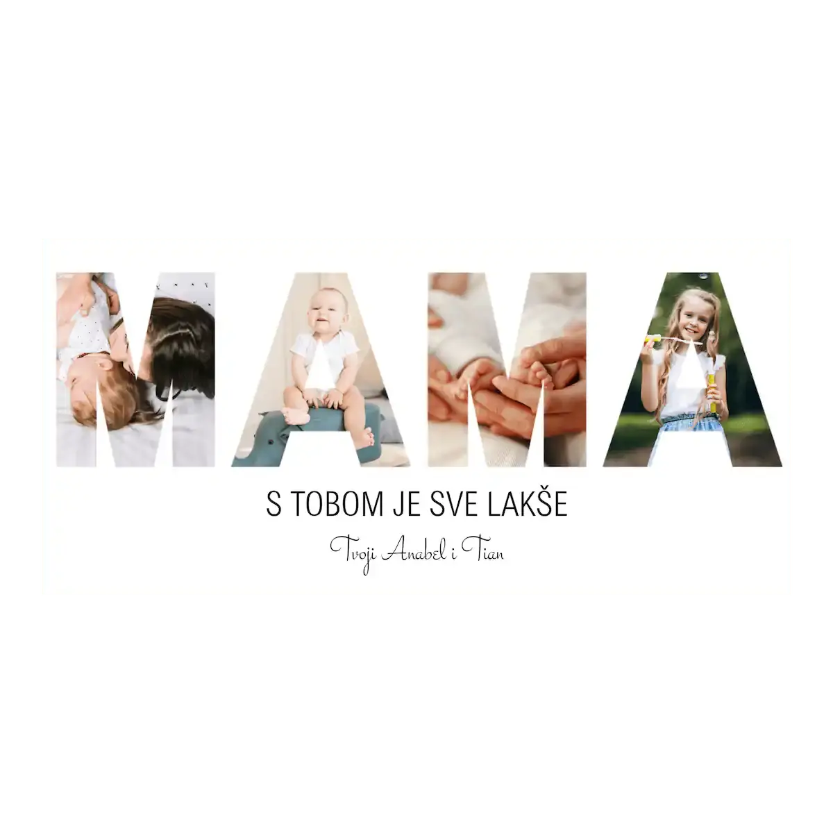 Šalica za mamu s fotografijama i porukom koja pokazuje koliko znači svaki njen zagrljaj i ljubav.