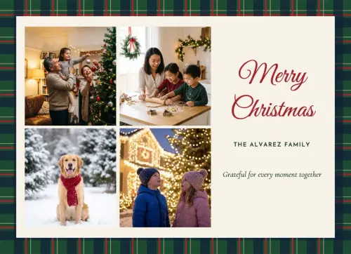 Tartan Patchwork holiday card