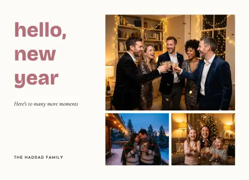 Hello New Year holiday card