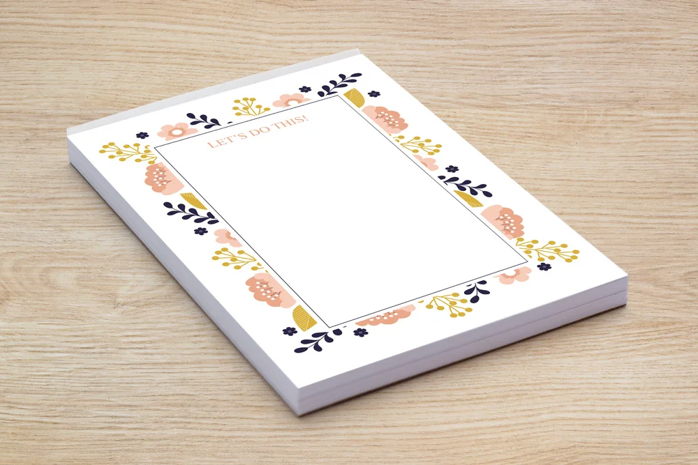 Personalized notepad for your desk with your choice of design and text