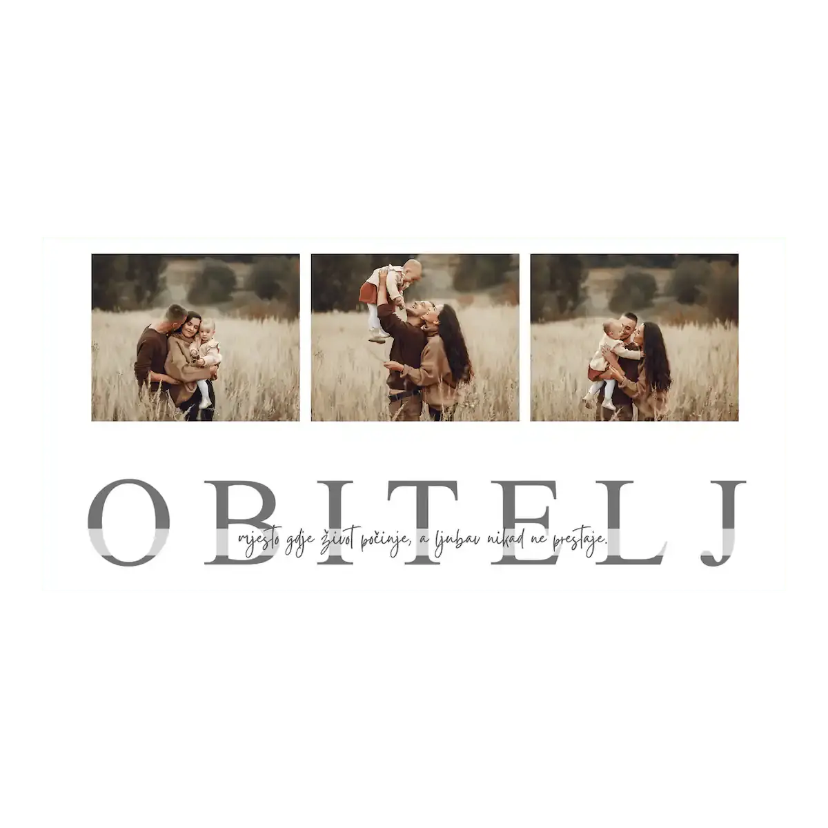 Šalica s obiteljskim fotografijama i toplom porukom koja slavi ljubav, bliskost i zajedničke trenutke.