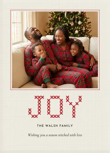 Cross-Stitch Joy holiday card