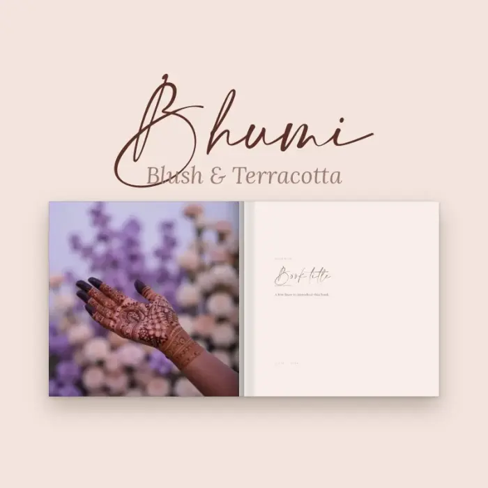 Bhumi photo book in earth & blush by Nostalo