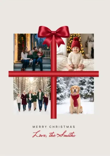 Christmas Gift Bow holiday card