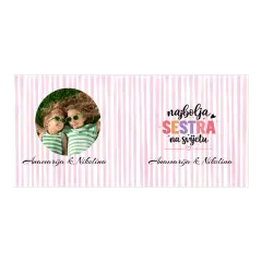 Šalica za najbolju sestru s fotografijom i imenima