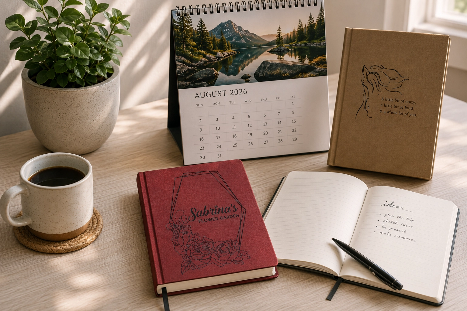 Personalized journals notebooks and photo calendars