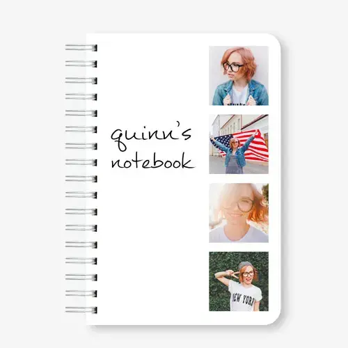Personalized 6x9 spiral-bound photo collage notebook