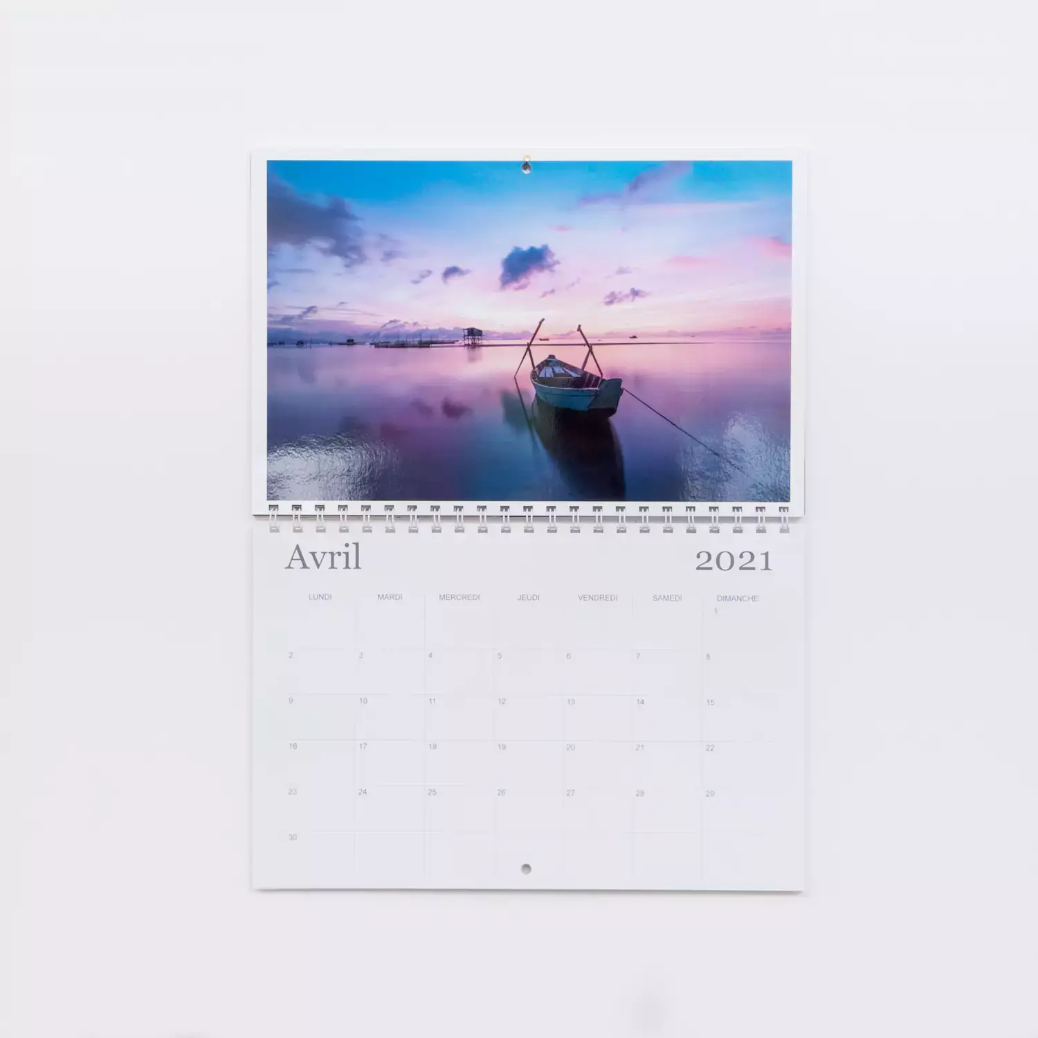 calendrier photo personnalisé taille 20x30 cm