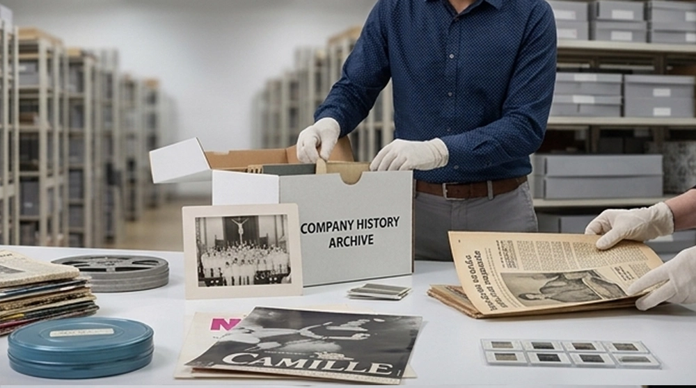 Vintage company photographs and business records preserved through professional digitization