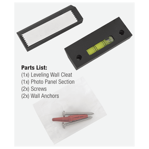 Looking for a clean, simple, and fast way to mount your ChromaLuxe panels? Look no further! This lightweight hanging system features a rigid mounting polymer with 1/2" thick float mount for secure and stable display.