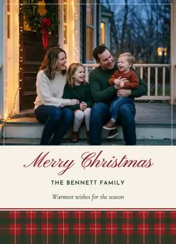 Fireside Plaid holiday card