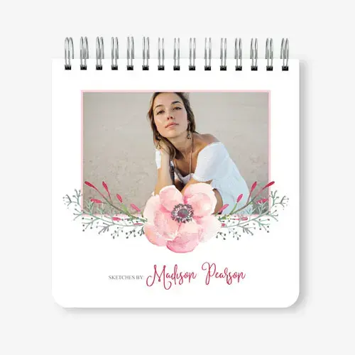 8x8 sketchbook notebook personalized flowers