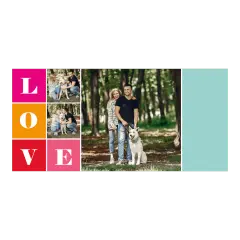 Šalica koja spaja ljubav i uspomene u jedinstveni kolaž – personalizirane fotografije uz razigrani “LOVE” dizajn stvaraju savršen poklon za voljenu osobu.