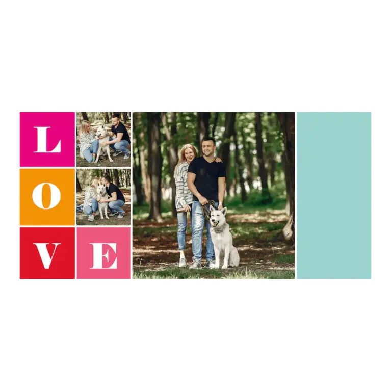 Šalica koja spaja ljubav i uspomene u jedinstveni kolaž – personalizirane fotografije uz razigrani “LOVE” dizajn stvaraju savršen poklon za voljenu osobu.