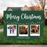 Merry Christmas Polaroids 3 Photos 24 x 18 in yard sign