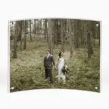 Curved acrylic frame for photo