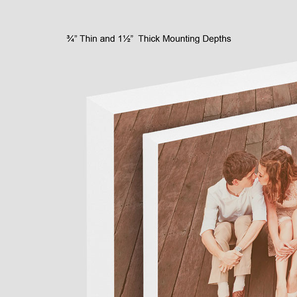 White Edge Studio Block Standout Print Mounting Depths
