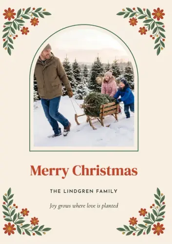 Folk Garden holiday card