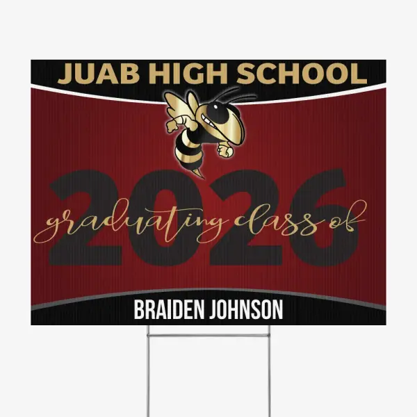 Gradient school graduation yard sign