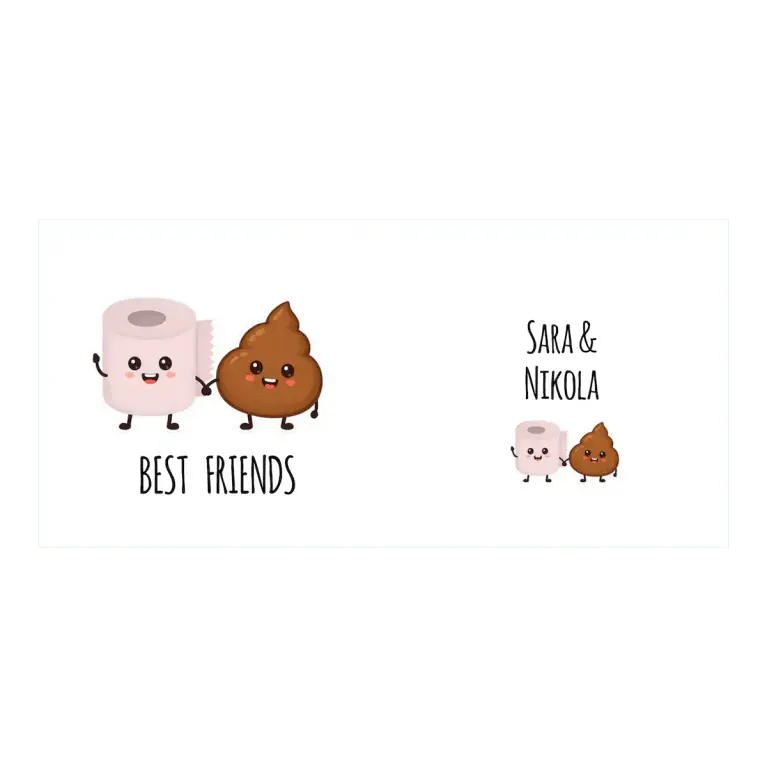 Zabavna šalica s imenima i otkačenim motivom za najbolje prijatelje.