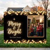 Merry and Bright Photo 24 x 18 in yard sign