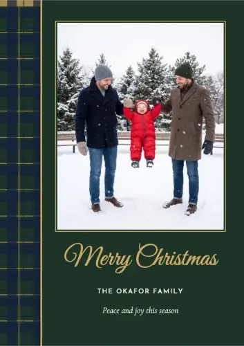 Evergreen Tartan holiday card