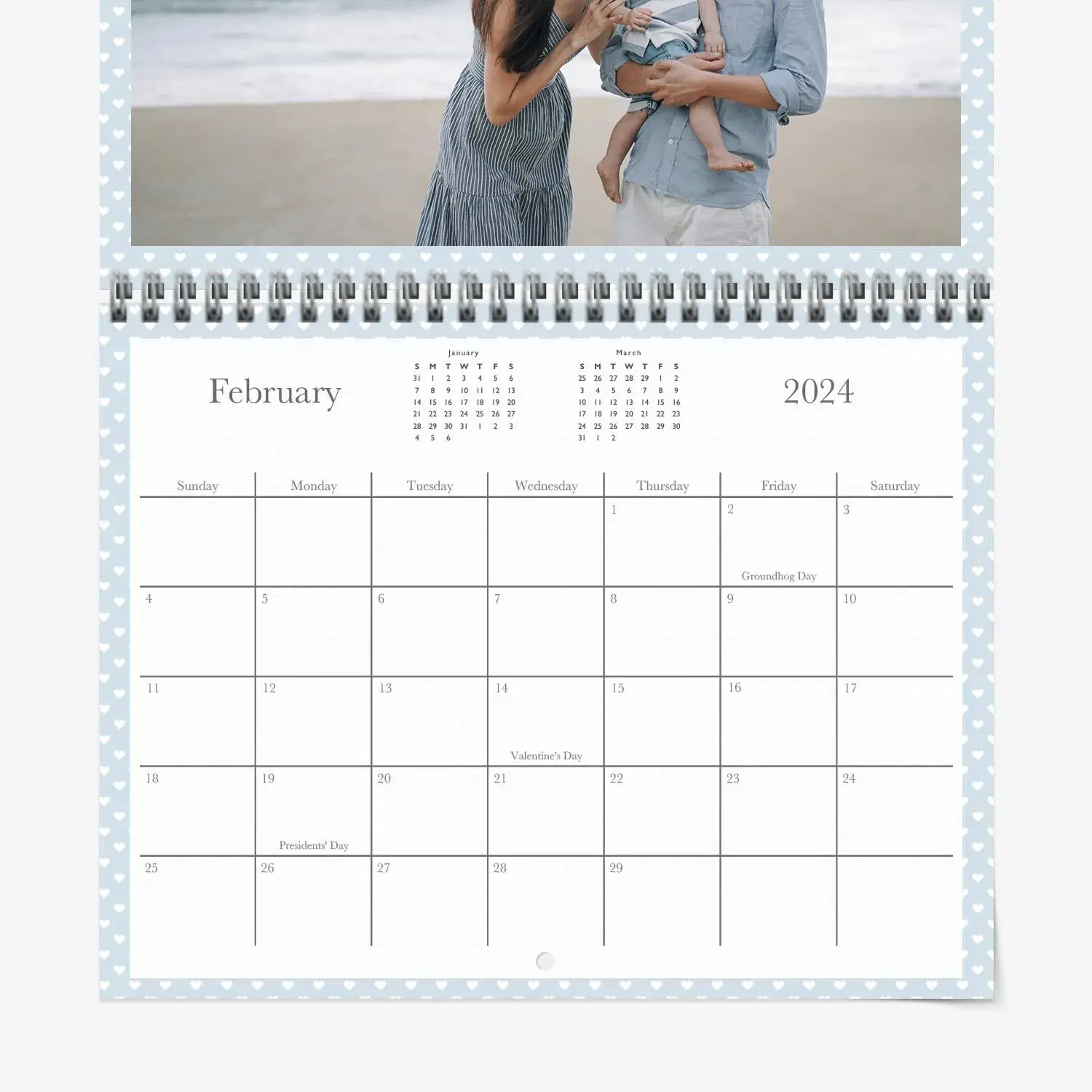 Pattern photo wall calendar