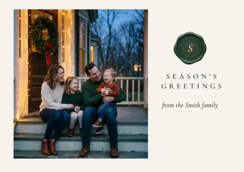 Season’s Greetings Monogram holiday card