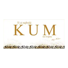 Elegantna šalica za najboljeg kuma na svijetu s personaliziranom posvetom i efektnim zlatnim detaljima.