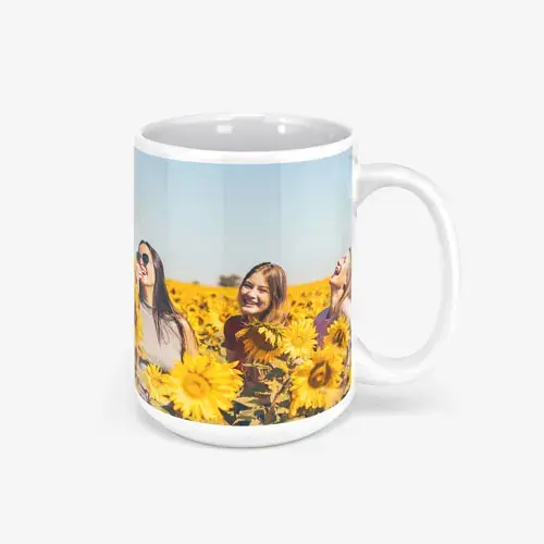 15 oz personalized photo mug front view