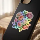 Die Cut Holographic sticker on phone cover