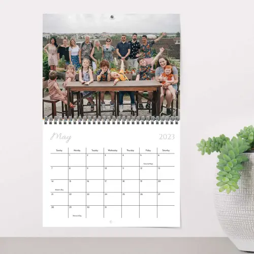 Personalized photo wall calendar