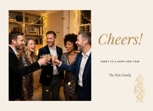 Champagne Toast holiday card