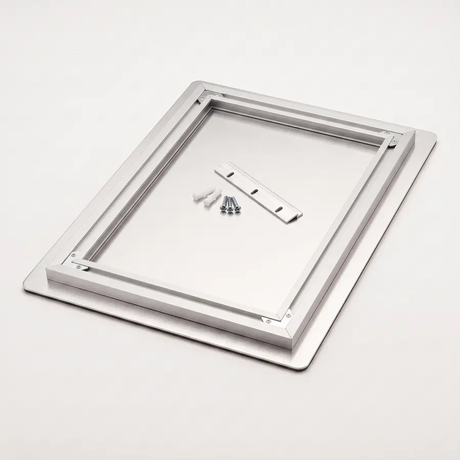 Three-quarter inch inset frame on the back of a metal print