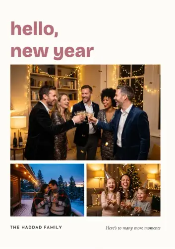 Hello New Year holiday card