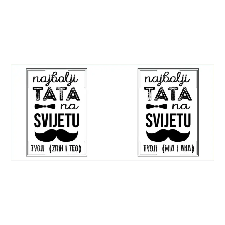 Klasična šalica za najboljeg tatu na svijetu – jednostavna, elegantna i od srca.