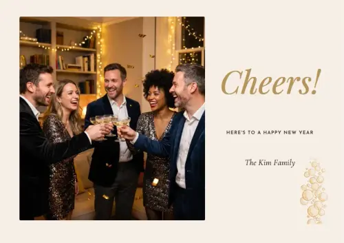 Champagne Toast holiday card