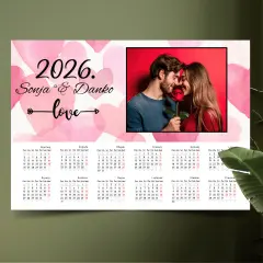 Romantični personalizirani foto kalendar sa slikama – motiv srca i ljubavi, savršen poklon za parove, Puna.hr
