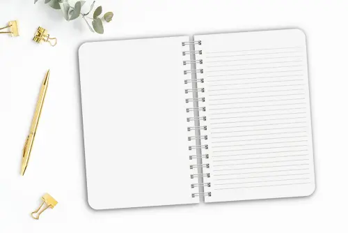 Spiral notebook with lined pages and cover with your photos and text
