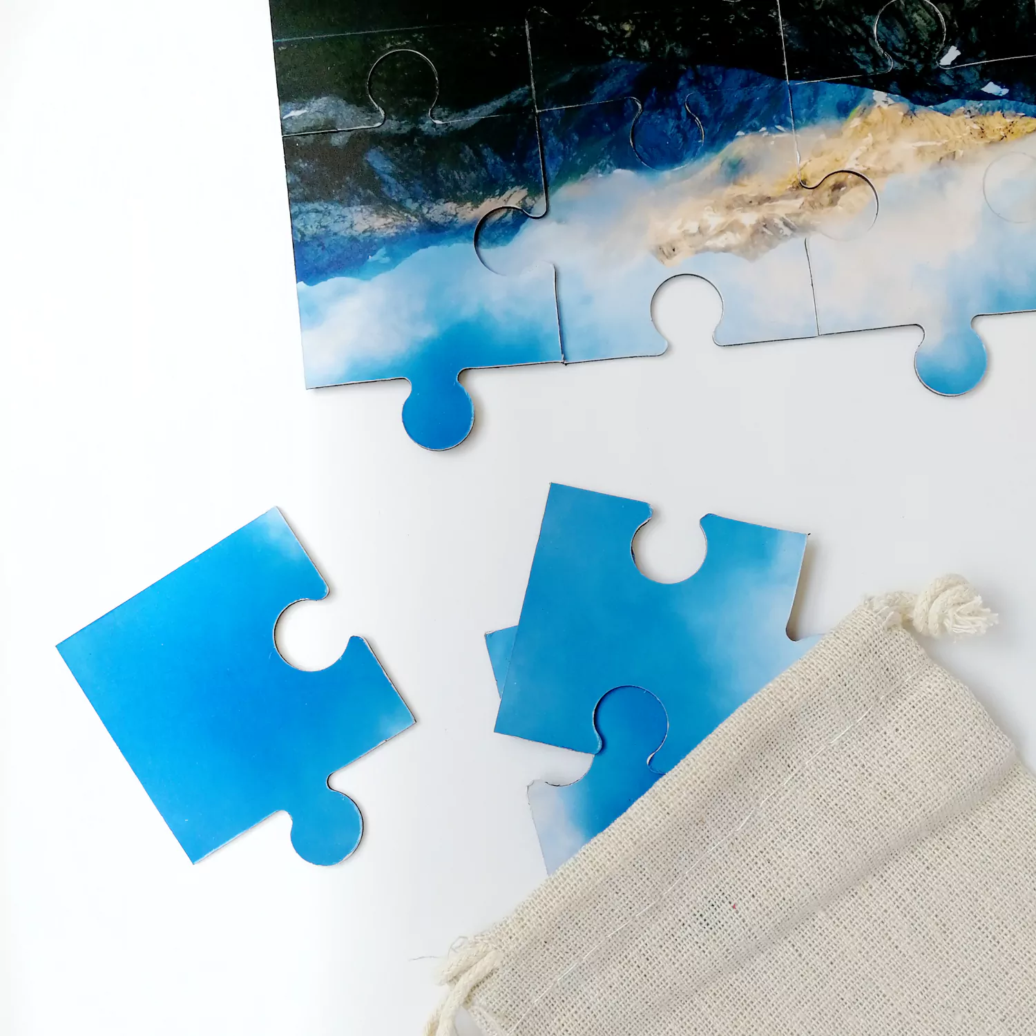 Magnet photo personnalisé en forme de puzzle